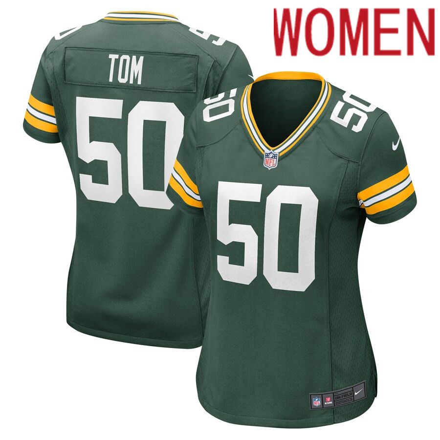 Women Green Bay Packers #50 Zach Tom Nike Green Player Game NFL Jersey
